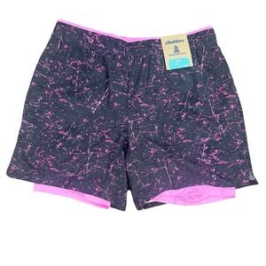 NEW Chubbies Swim Trunks 5.5 Inseam Splatt Pink Black Print Men S Beach Vacation